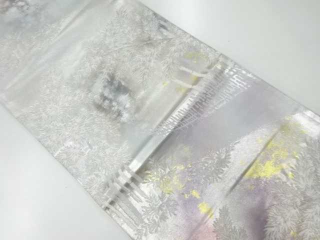 アンティーク　竹林の小径模様織出し袋帯（材料）